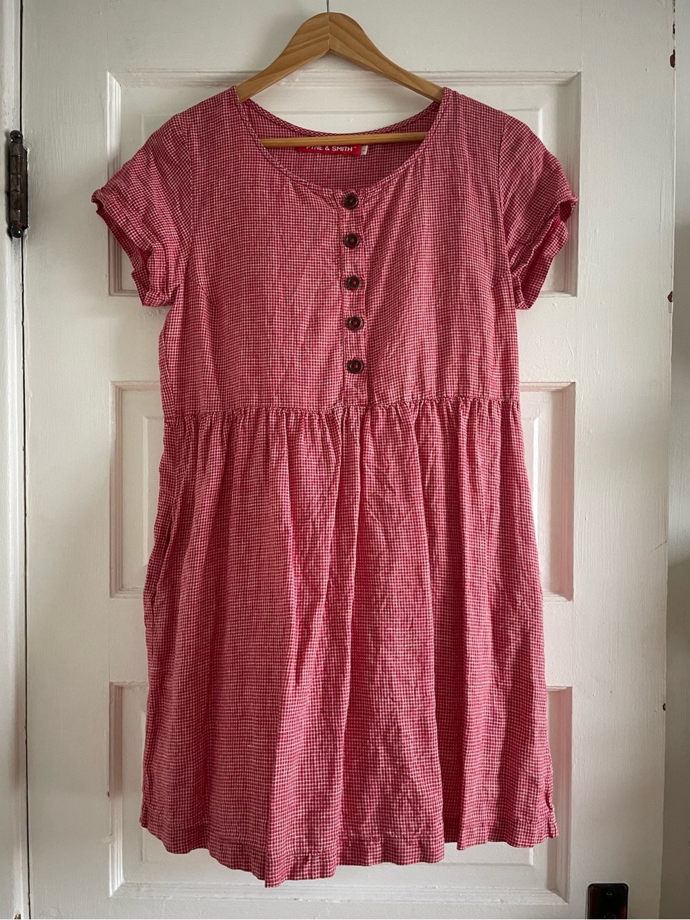 Pyne and Smith number 10 Raspberry Check Dress Small
